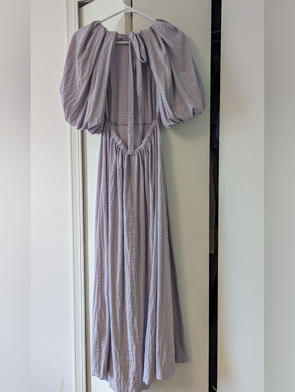 Asos Women's Lavender Puff-Sleeve Open Back Maxi Dress Size 2 VGUC! - Picture 2 of 6